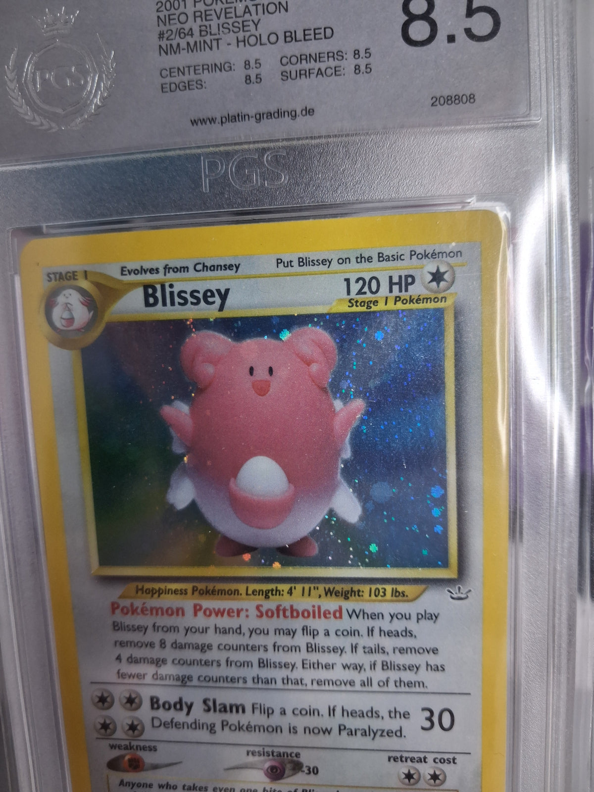 Heiteira (Blissey) - Neo Revelation (EN) - 2/64 - Holo Bleed Misprint - PGS 8,5