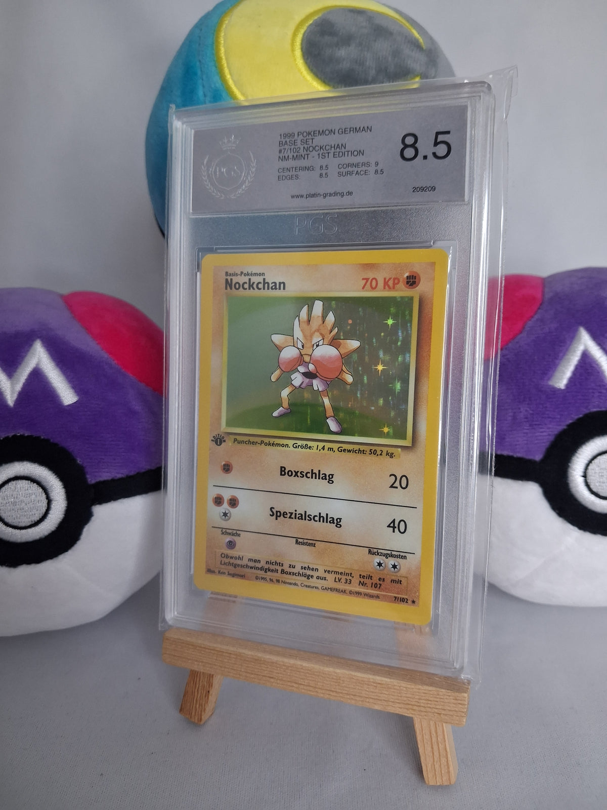Nockchan - Base Set (DE) - 7/102 - 1. Edition Holo - PGS 8,5 Regrade