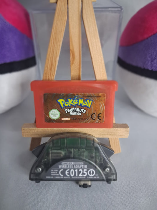 Pokémon Feuerrote Edition inkl. Wireless Adapter - Gameboy Advance SP -  2005 - Modul + Adapter - DE