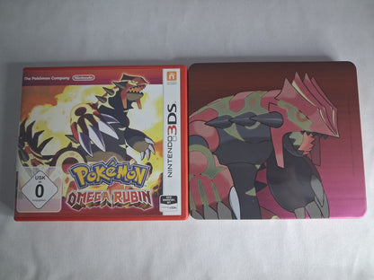 Pokémon Omega Rubin - Nintendo 3DS - 2014 - Modul + Hülle, Inlay und Steelbook - Spiel defekt - EN