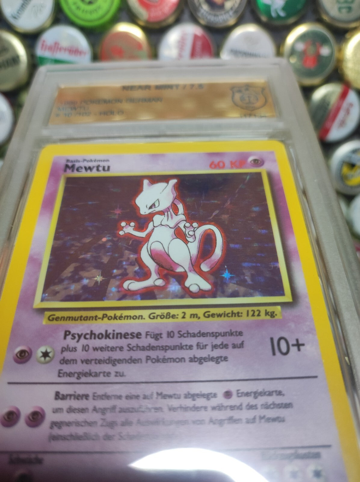 Pokémon Karte Mewtu 10/102 Holo PSA GSG 7,5 Base Set NM WOTC DE Mewtwo