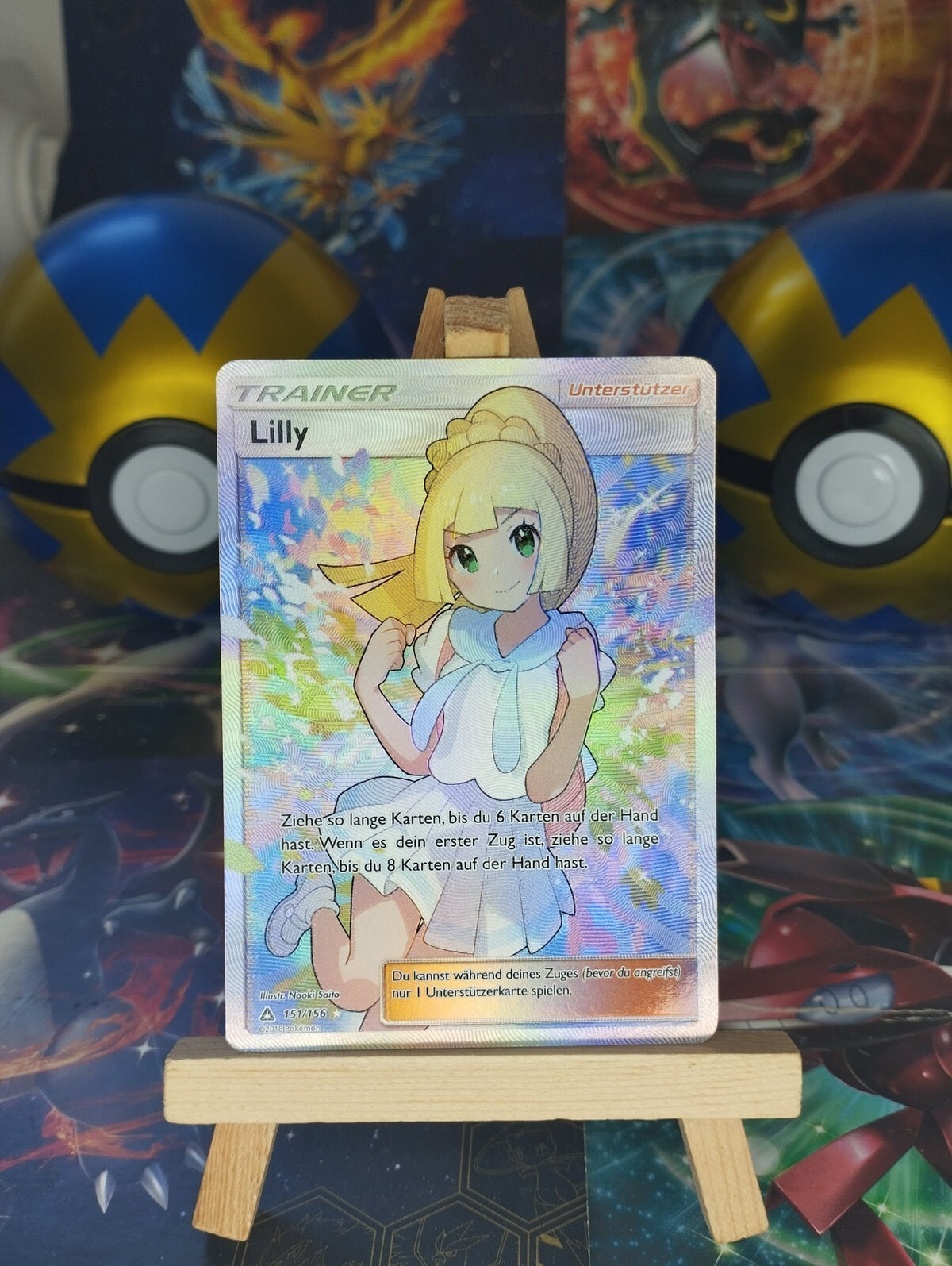 Pokémon Lilly Trainer Fullart 151/156 Ultra Prisma DE PSA GD Lillie Good