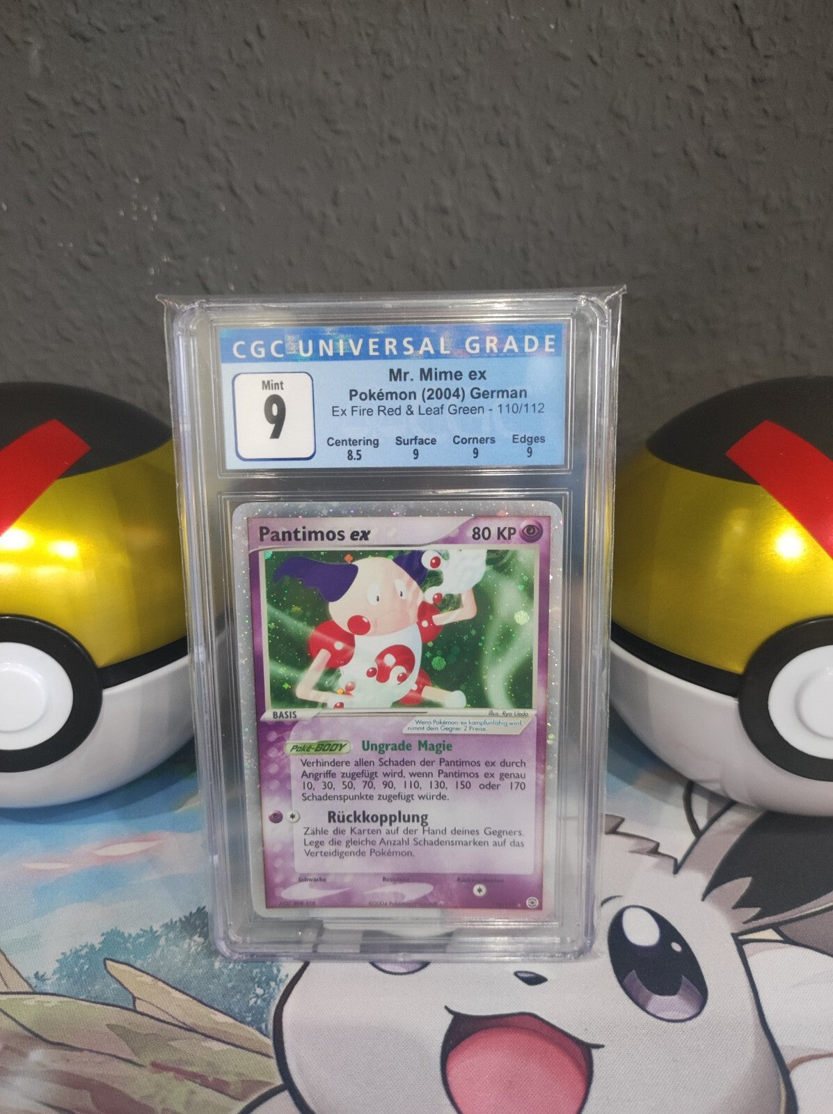 Pokémon Karte Pantimos ex 110/112 ex Feuerrot&Blattgrün PSA CGC 9 Mint Mr. Mime
