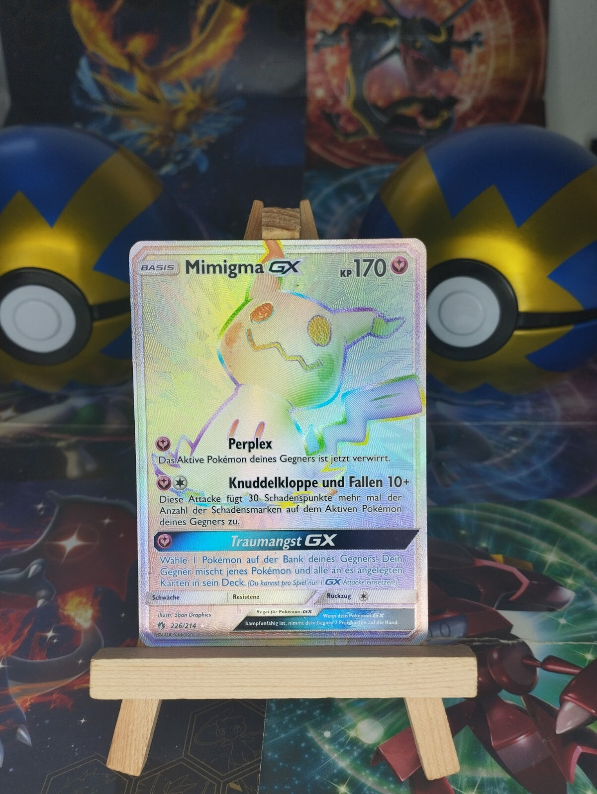 Pokémon Mimigma GX 226/214 Echo des Donners DE PSA LP PL Mimikyu Rainbow