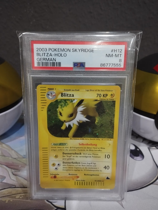 Pokémon Karte Bltza H12/H32 PSA 8 Holo Skyridge WOTC Jolteon DE NM Mint
