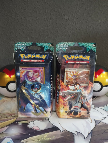 Pokémon Stunde der Wächter Themendeck Set x2 Neu OVP Stahlsonne Nebelmond DE PSA
