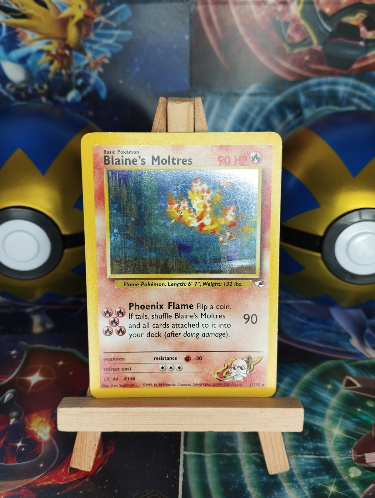 Pokémon Karte Blaines Moltres 1/132 Gym Heroes WOTC Holo PSA EN Lavados LP