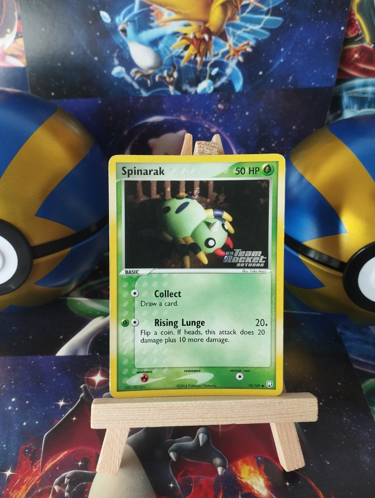 Pokémon Karte Spinarak 78/109 ex Team Rocket Returns Stamp Reverse Holo PSA WOTC
