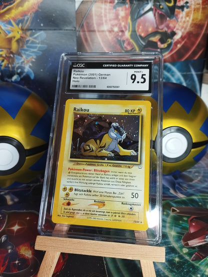 Pokémon Karte Raikou Neo Revelation 13/64 Holo WOTC DE Deutsch PSA CGC 9.5 Swirl