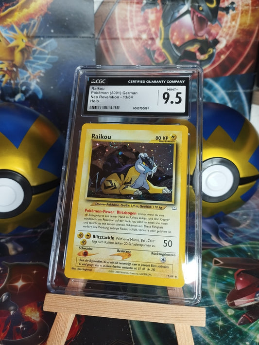 Pokémon Karte Raikou Neo Revelation 13/64 Holo WOTC DE Deutsch PSA CGC 9.5 Swirl