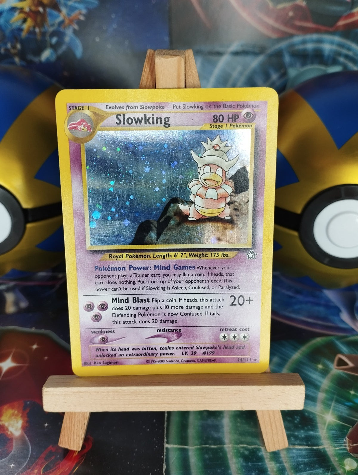 Pokémon Karte Laschoking 14/111 Neo Genesis WOTC Holo Slowking PSA EN LP