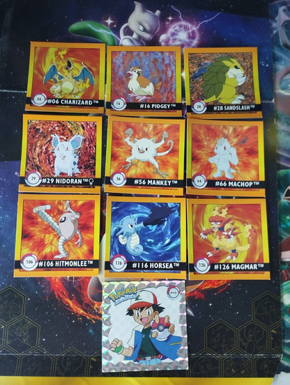Pokémon Sticker Sammlung Glurak Charizard Ash Holo Lot NM Top WOTC PSA