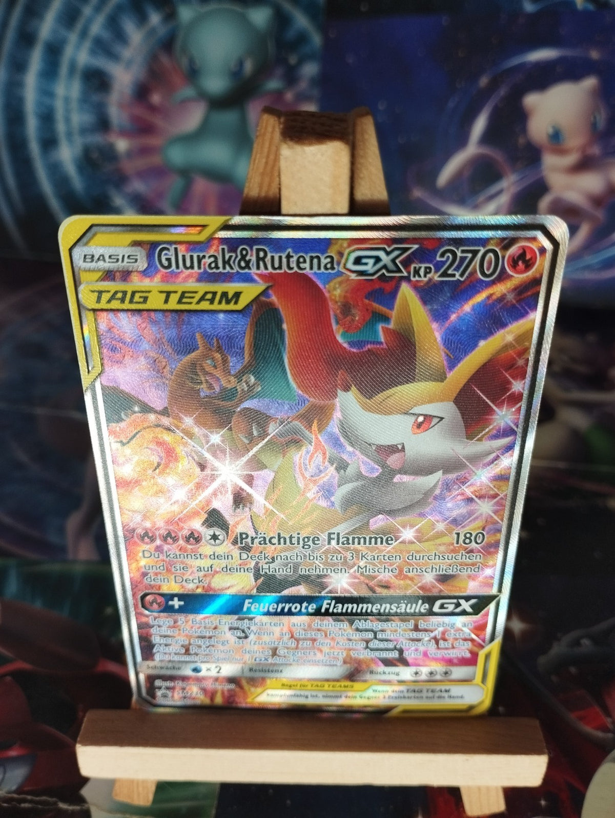 Pokémon Glurak&Rutena GX SM230 Alt Art DE PSA  Charizard&Braixen Promo GD