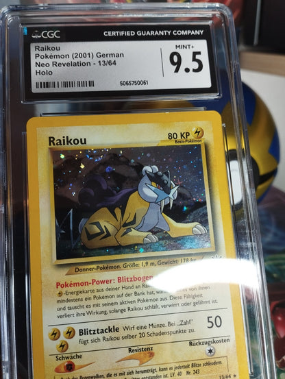 Pokémon Karte Raikou Neo Revelation 13/64 Holo WOTC DE Deutsch PSA CGC 9.5 Swirl