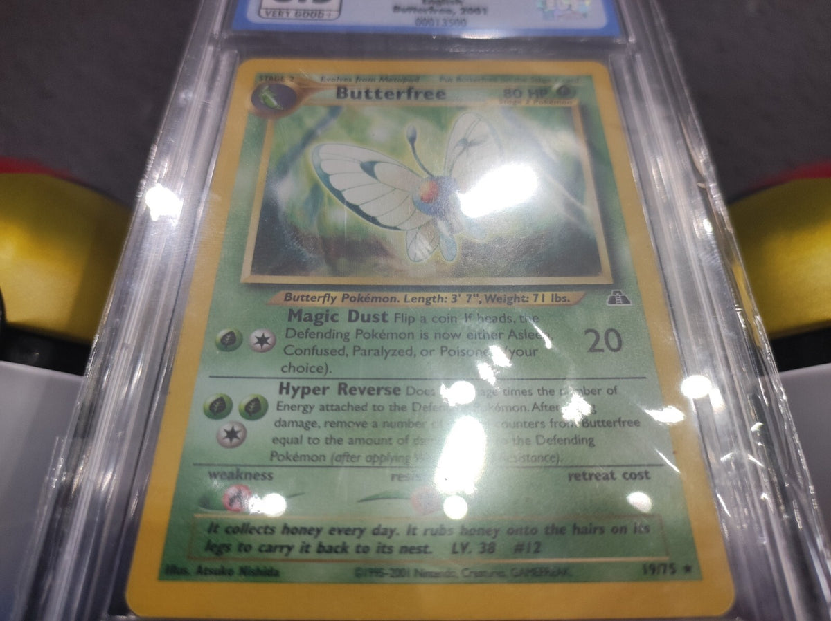 Pokémon Karte Butterfree 19/75 Neo Discovery Entdeckung Smettbo EN PSA EGS 3,5
