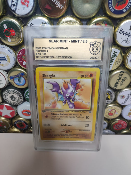 Pokémon Karte Skorgla 1. Edition 59/111 PSA GSG 8,5 Mint WOTC Gligar Neo Genesis