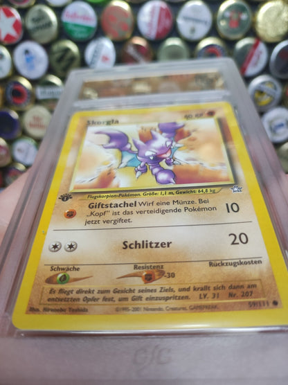 Pokémon Karte Skorgla 1. Edition 59/111 PSA GSG 8,5 Mint WOTC Gligar Neo Genesis
