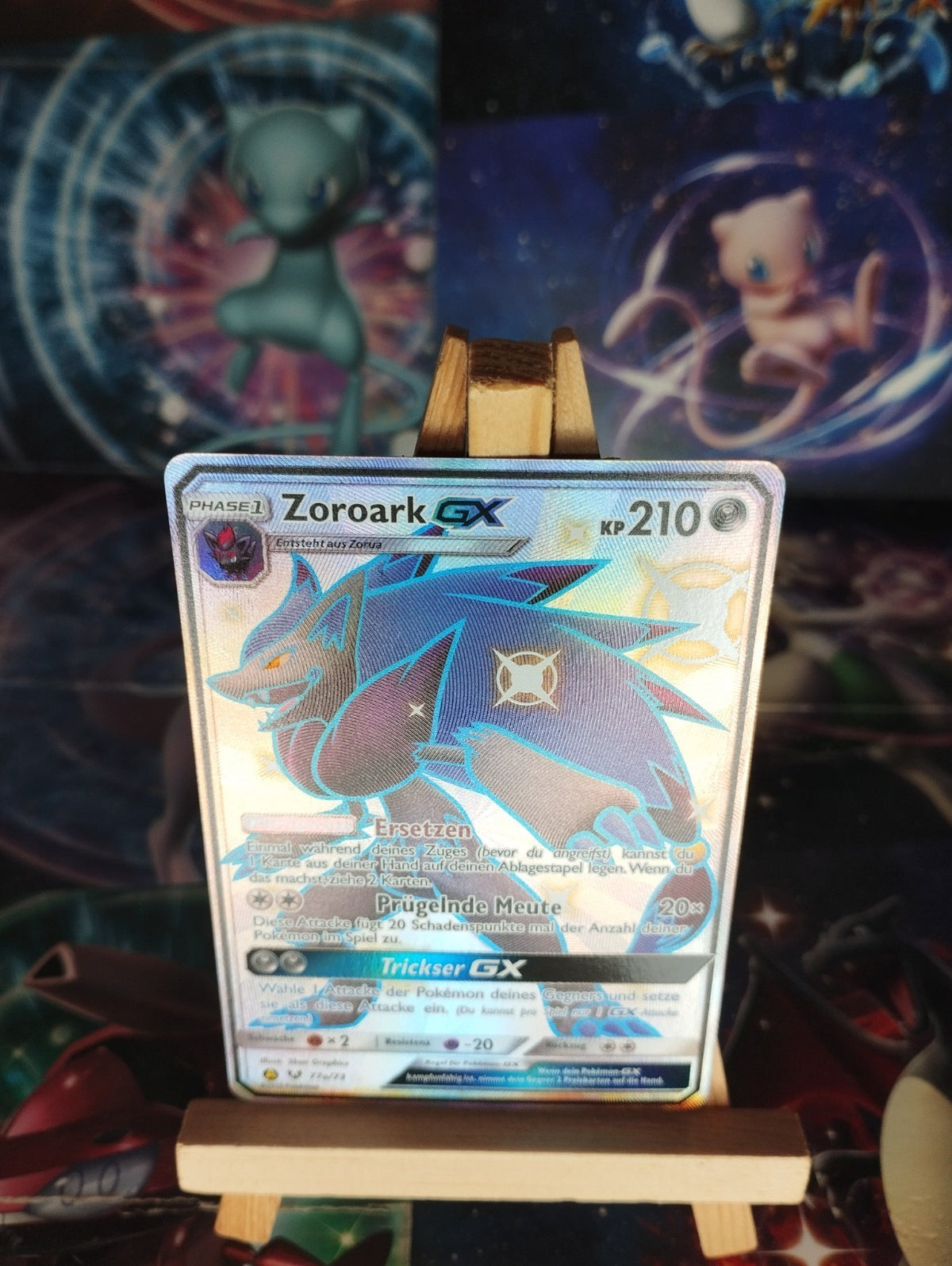 Pokémon Zoroark GX Shiny 77a/73 Verborgenes Schicksal Promo DE PSA NM Alt Artf