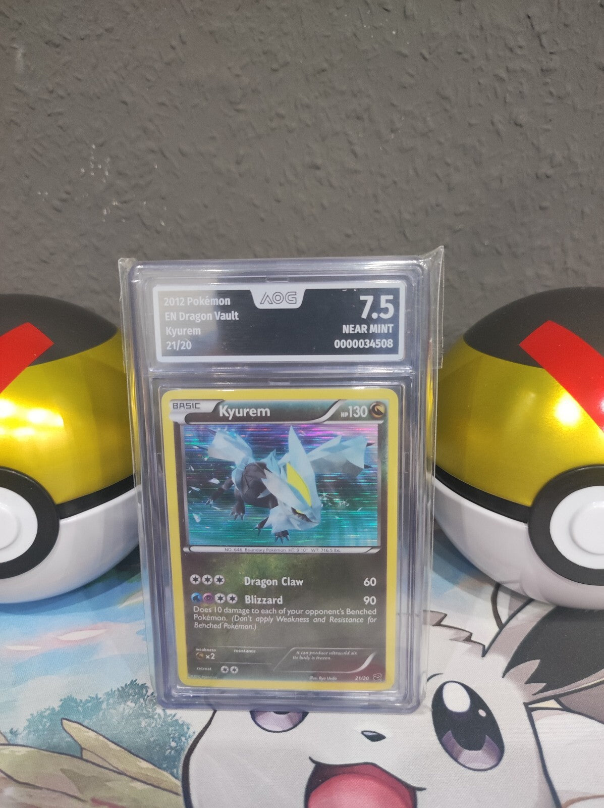 Pokémon Karte Kyurem Holo 21/20 Secret Rare Dragon Vault PSA AOG 7,5 NM 2012 EN