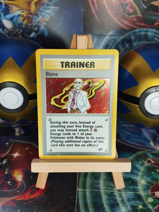 Pokémon Karte Blaine 17/132 Gym Challenge WOTC Holo PSA EN EX
