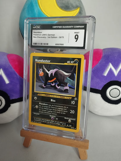 Pokémon Hunduster 1. Edition 1st 39/75 PSA CGC 9 Neo Discovery DE Houndour 1 Ed.