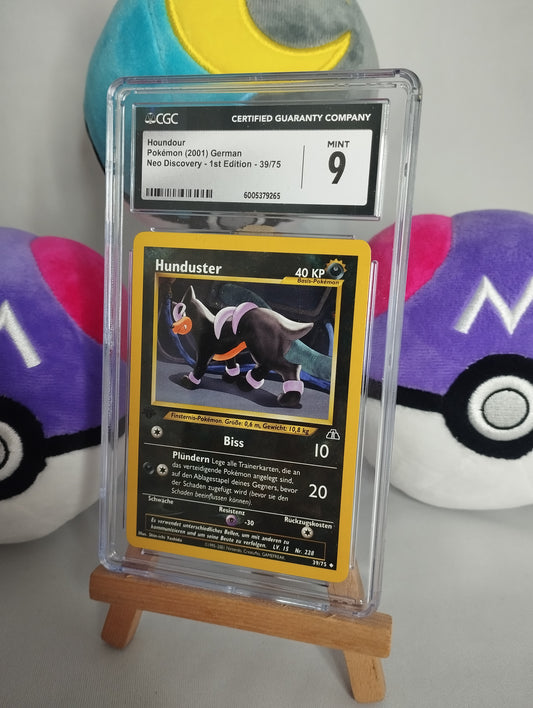 Pokémon Hunduster 1. Edition 1st 39/75 PSA CGC 9 Neo Discovery DE Houndour 1 Ed.