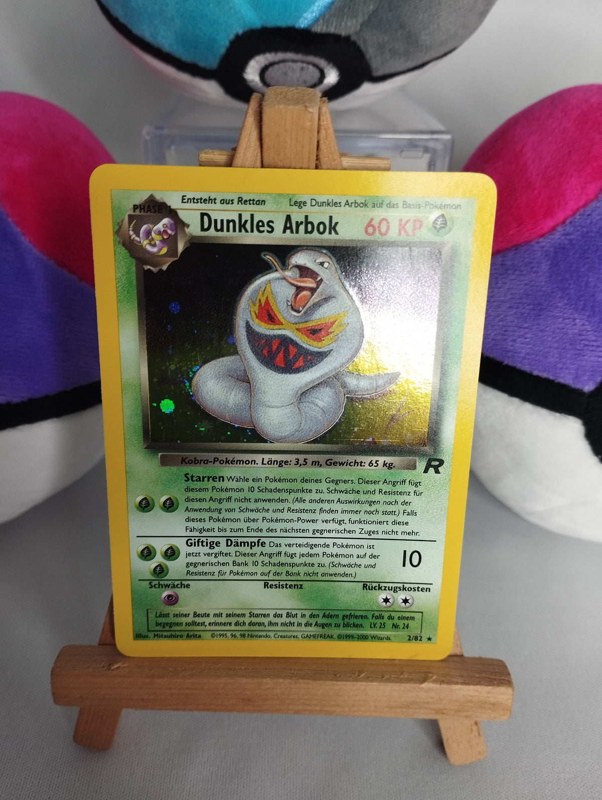 Pokémon Karte Dunkles Arbok 2/82 Team Rocket WOTC HOLO PSA DE NM-