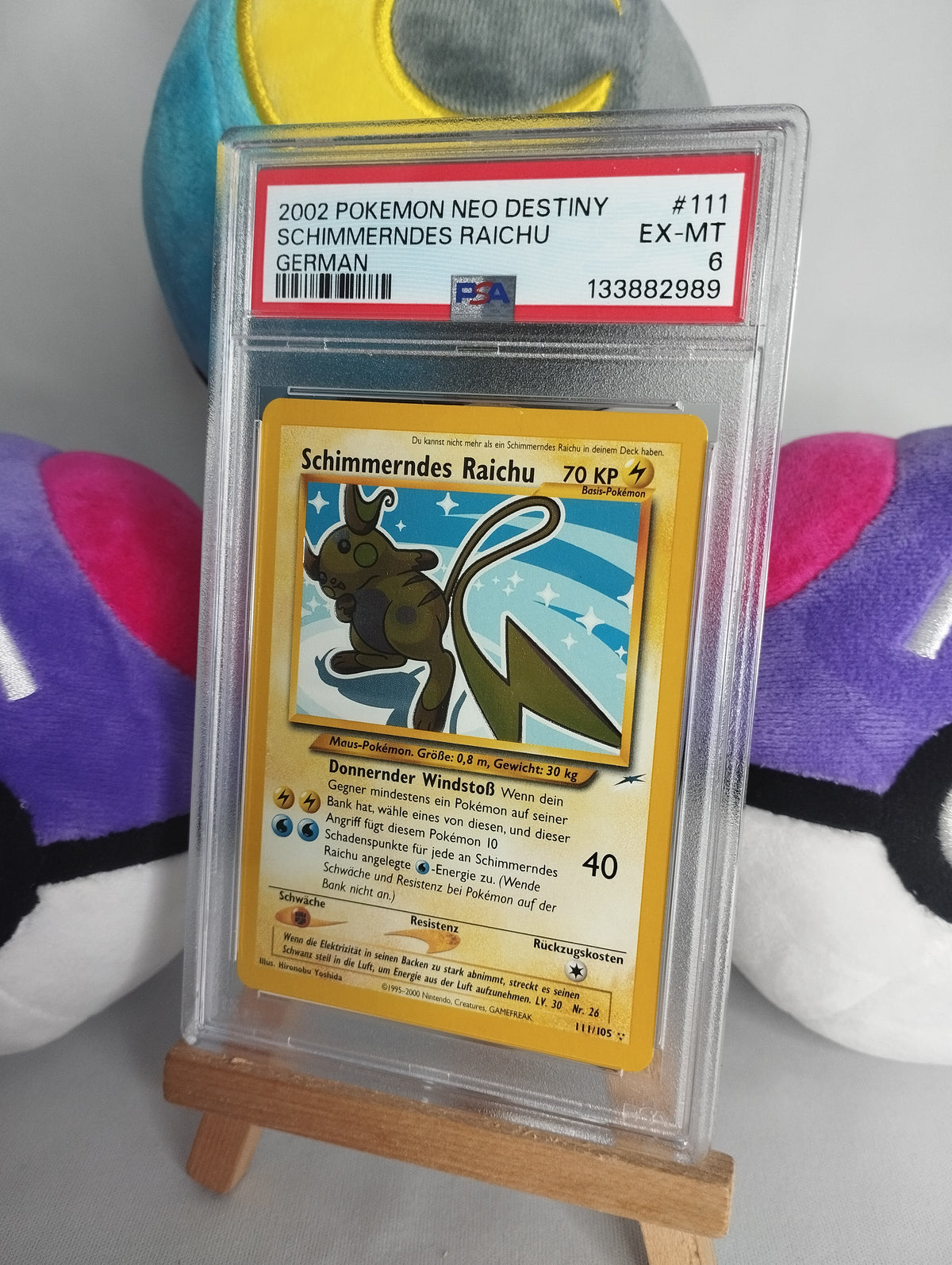 Schimmerndes Raichu - Neo Destiny (DE) - 111/105 - Secret Rare - PSA 6