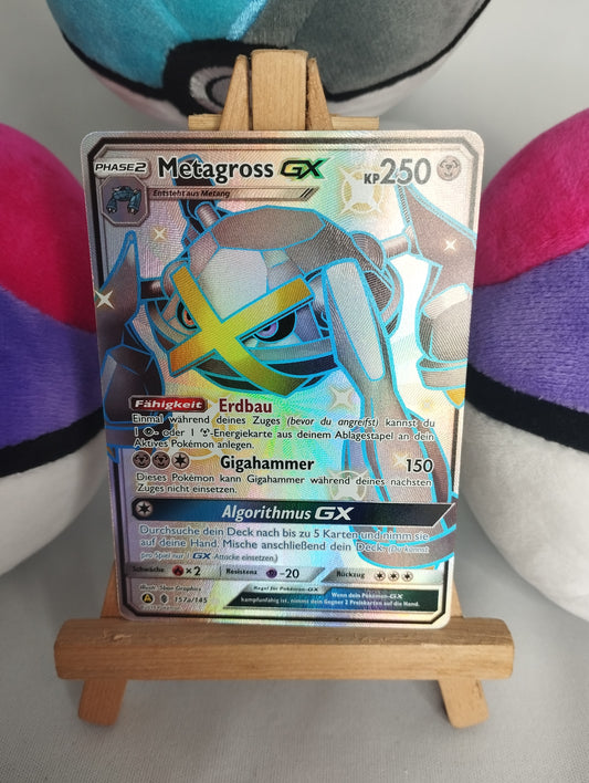Pokémon Metagross GX Shiny 157a/145 Verborgenes Schicksal Promo DE PSA NM Alt