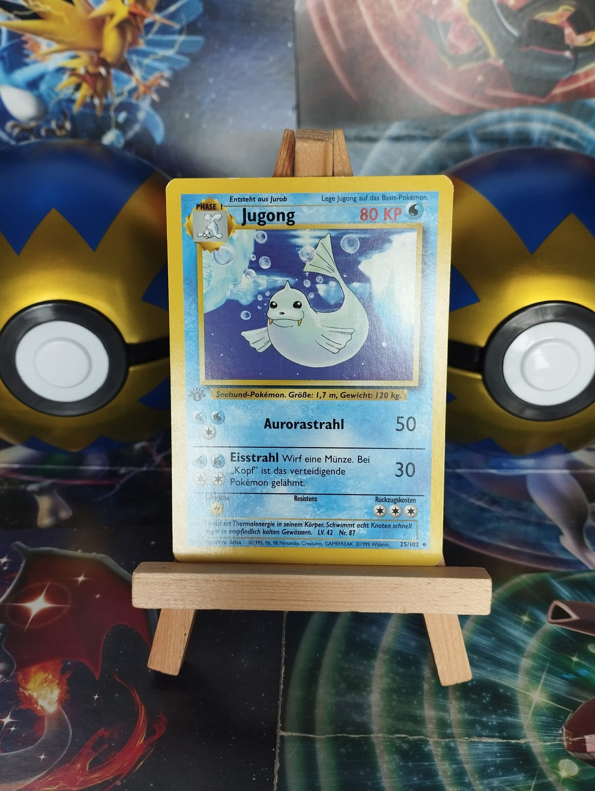 Pokémon Karte Jugong 25/102 1. Edition First Edition Base Set Dewgong PSA EX