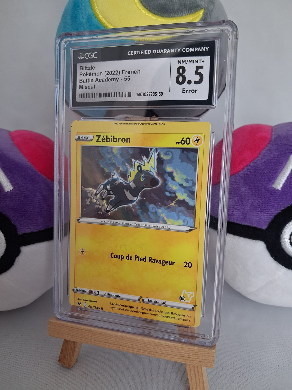 Blitzle (Zébibron) - Battle Academy Deck (FR) - 053/185 55 - Stamped - Miscut Error - CGC 8.5